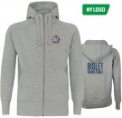 Bislet hettejakke - gråmelert  thumbnail