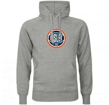 Bislet hettegenser - gråmelert 