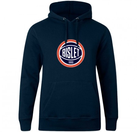 Bislet hettegenser - navy blå