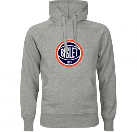 Bislet hettegenser - gråmelert