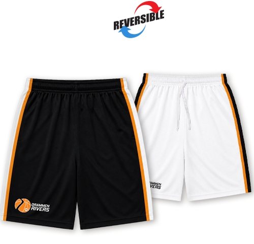 Vendbar kamp shorts, gutte/herre modell for Drammen Rivers