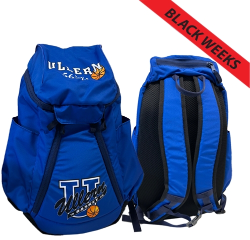 Spesialprodusert ryggsekk for Ullern Basket. NB! Ved trykk av personlig navn frafaller bytterett.